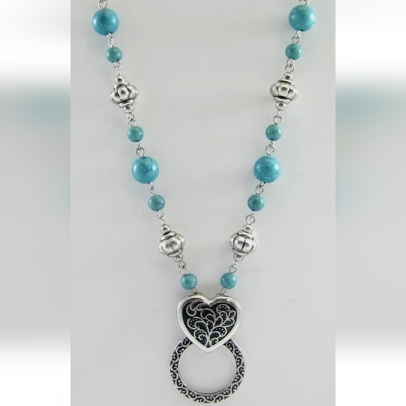 EYEGLASS/ID HOLDER TURQUOISE NECKLACE - Picture 2 of 6